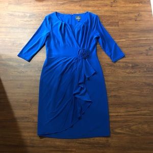 Adrianna Papell 3/4 Sleeve Wrap Front Dress